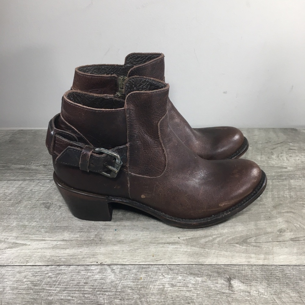 Women J B DILLON JBW1802 Sonora Buckle Oiled Leather Western Cowboy Boots Size 7